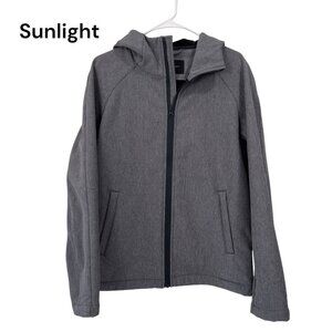 Banana Republic Women SZ Small Gray Hooded Zip-Up Jacket Casual